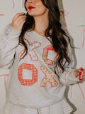 Xoxo Quilted Valentine's Day Gray Thrifted Sweatshirt Unisex T-shirt, Sweatshirt, Hoodie, Long Sleeve Tee