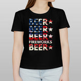 4th Of July Beer Fireworks American Flag 2024 Shirt