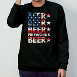 4th Of July Beer Fireworks American Flag 2024 Shirt