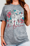 Be Brave Floral Tiger Mineral Graphic Tshirts