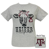 Heifer Please Texas Aandm Sports Grey Short Sleeve