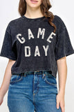 Game Day Mineral Graphic Long Crop Top