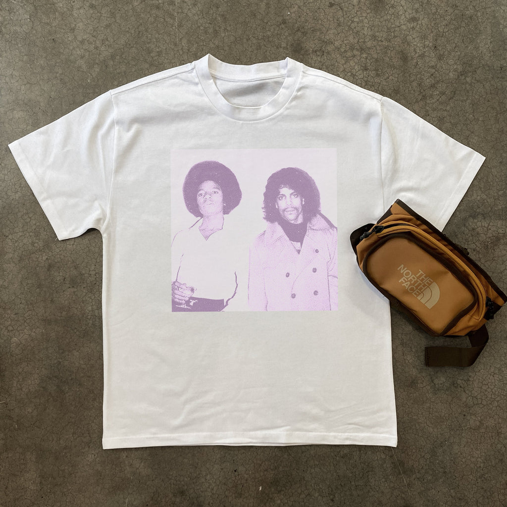 MICHAEL JACKSON AND PRINCE VINTAGE HEAVYWEIGHT WHITE T-SHIRT