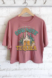 Cowboy Tequila Graphic Long Crop Top