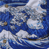 Children's Hawaiian Shirt Ocean Waves Japanese Ukiyo-e Print Cotton Button-down Short Sleeve Japanese Ukiyo-e Youth Shirt