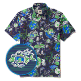 Men's Hawaiian Shirt Short Sleeve Button-down 100% Cotton Aloha Save Earth