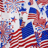 Men's Hawaiian Shirt Short Sleeve Button-down 100% Cotton Blue Aloha American Celebration