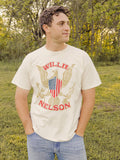 Willie Nelson Eagle Shield Off White Thrifted Graphic Tee