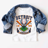 Detroit Baseball Tee For Kids and Adults, Retro Sport Fan