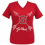 Arrows Go Pack Nc State Short Sleeve V-Neck Tee