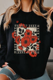 Take It Easy Vintage Flower Graphic Brushed Sweatshirts