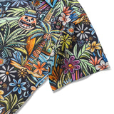 Tropical Tiki Hawaiian Shirt 100% Cotton Men's Short Sleeve Camp Collar Aloha Shirt Joyful Tiki Oasis