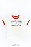 United States of America Toddler Ringer Graphic Top