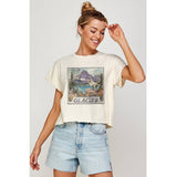 Glacier Vintage Graphic Crop Top