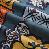 Floral TIKI Hawaiian Shirt For Men Flower Print Camp Collar 100% Cotton Shirt Tiki Shirt