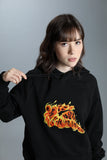 STREET FIGHTER - 'Burning Sprite' Premium Embroidered Pullover Hoodie - Black