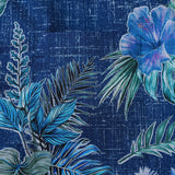 Men's Hawaiian Shirt Short Sleeve Button-down 100% Cotton Green Aloha Tranquil Blue Blossoms