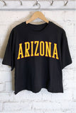 Arizona Puff Print Graphic Long Crop Top