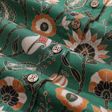 Women's Hawaiian Shirt Julia Madoka Print Cotton Button-up Short Sleeve Oriental Jungle By Julia Madoka