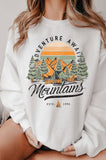 Adventure Awaits Mountains Graphic Brushed Sweatshirts