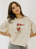 Ou Oklahoma Sooners Mascot Flag Off White Thrifted Tee