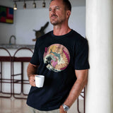 Hawaiian Tee For Men Super CatZilla Tee Crew Neck 100% Cotton - BLACK Super Catzilla - Black