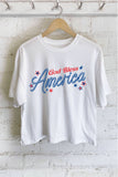 God Bless America Graphic Long Crop Top