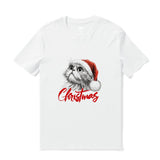 Hawaiian Tee Shirt Short Sleeve 100% Cotton Black Aloha Festive Feline Holiday Cheer - Cat Christmas Shirt