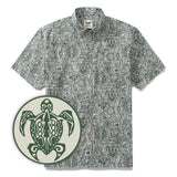 Tiki Shirt Men's Vintage Hawaiian Shirt Cotton Button-down Short Sleeve Aloha Shirt Guardian Totem