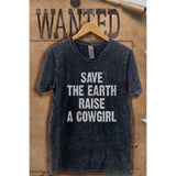 Save the Earth Raise A Cow Girl Mineral Wash Vintage  Graphi