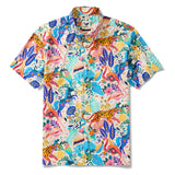 Men's Colorful Hawaiian Shirt Short Sleeve Button-down 100% Cotton Aloha Jungle Whimsy