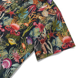 Men's Hawaiian Shirt Short Sleeve Button-down 100% Cotton Green Aloha Ocean Dreams
