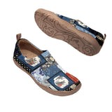 Yiume Women's Art Slip-On Casual Canvas Shoes Japanese Patchwork Painted,100% Cotton Blue Japanese-inspired Shirt