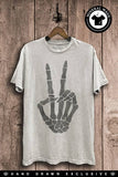 Skull Hand Peace Sign Graphic Top