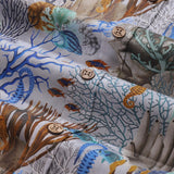 Marine Life Hawaiian Shirt For Men Gray Fish Shirt Short Sleeve Cotton Button-down Shirt The Ocean World In Gray