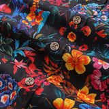 Mens Floral Hawaiian Shirt Tropical Button-down Short Sleeve 100% Cotton Shirt Colorful Garden