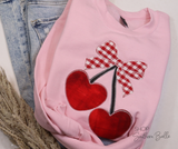 Pink Valentine Heart Cherries Sweatshirt Unisex T-shirt, Sweatshirt, Hoodie, Long Sleeve Tee