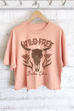 Flower Cow Graphic Crop Top
