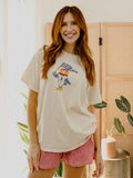 Ku Jayhawks Mascot Flag Off White Thrifted Tee