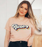 Nurse Multi Color  - Retro Nurse T-Shirt
