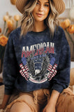 American Dream Flag Eagle Mineral Graphic Brushed Sweatshirt