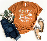 Pumpkin Obsessed Jesus Blessed T-Shirt Unisex T-shirt, Sweatshirt, Hoodie, Long Sleeve Tee