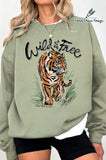 Wild and Free Tiger Hand Drawn Graphic Brushed Sweatshirts