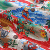 Christmas Santa's Wild Rides: Harley and Surf Men's Button-down Shirt 100% Cotton Santa Claus On A Harley