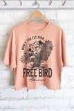 Free Bird America Graphic Long Crop Top