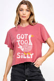 Got Too Silly Vintage Graphic Crop Top
