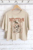 Western Cowboy Take Me Away Graphic Long Crop Top
