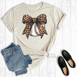 Leopard Coquette Baseball Mom Graphic Tee
