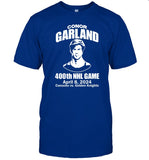 Conor Garland 400Th Nhl Game T Shirt