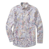 Men's Hawaiian Shirt Tropical Palm Tree Print Cotton Button-down Long Sleeve Aloha Shirt Jungle Long Sleeve Shirt